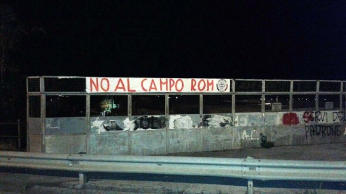 Casapound Foligno, campo rom