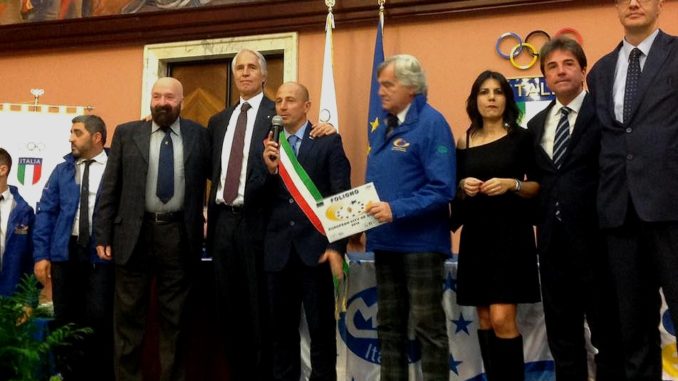 Foligno città europea dello sport 2018, ricevuta targa al Coni