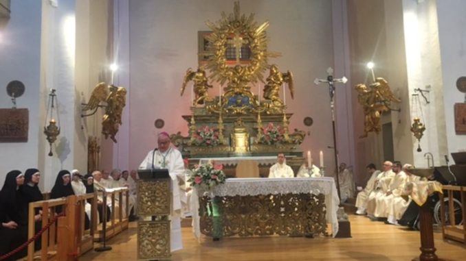 Una preghiera speciale per la comunità di Norcia a Montefalco