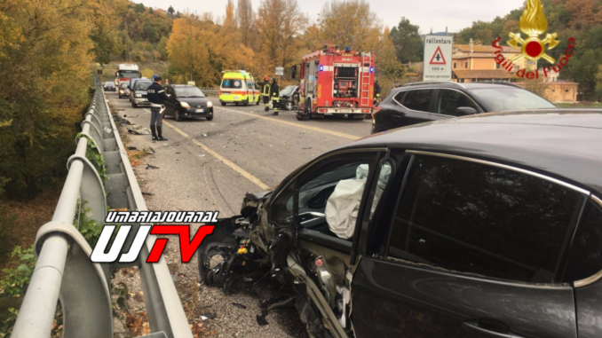 Incidente stradale a Vescia di Foligno, ci sono feriti