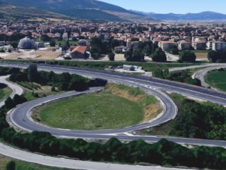 Giovedì 2 maggio cantiere stradale sulla Flaminia a Foligno, svincolo nord, innesto Centrale Umbra