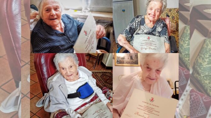Foligno, consegnate pergamene a quattro centenarie e l'augurio dell’Amministrazione Comunale e del Sindaco Zuccarini