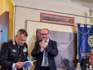 Il tenente colonnello Guido Barbieri ospite al Rotary Club Foligno, comandante del Nucleo Carabinieri Tutela Patrimonio Culturale