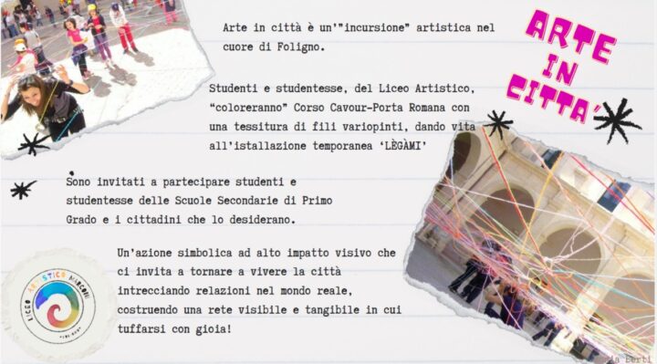 Arte in Città, studenti protagonisti di installazione estemporanea a Foligno