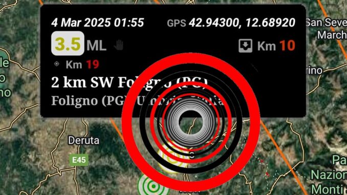 Scossa di terremoto avvertita nella provincia di Perugia